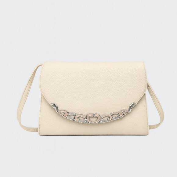 Brighton Handbags - Brighton Leather Kira Organizer Crossbody Ivory Preowned
